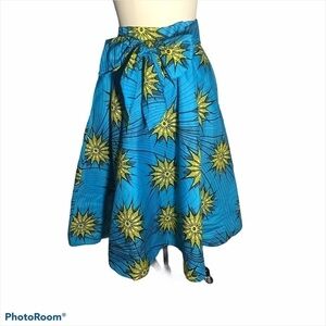 NEW African Print SKIRT Fully Lined w/ Side Pockets (SKU: 007) and Waist Tie